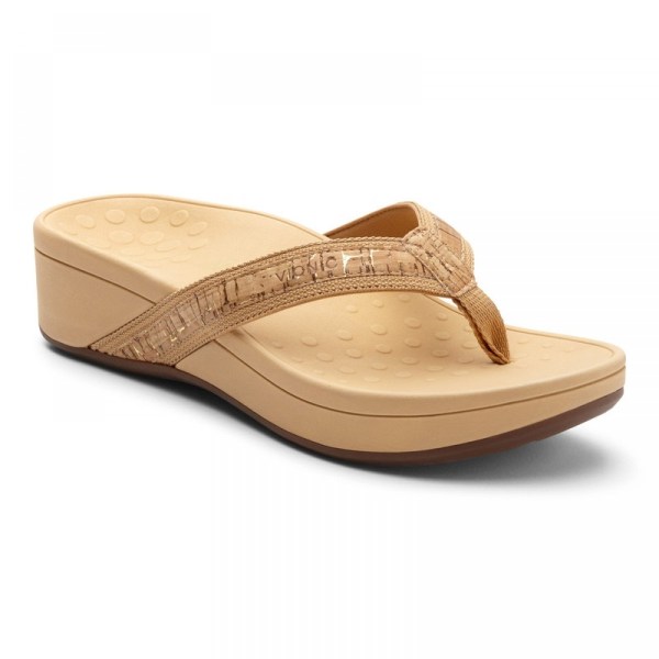 Vionic Sandals Ireland - High Tide Platform Sandal Gold - Womens Shoes On Sale | GAIZF-9582